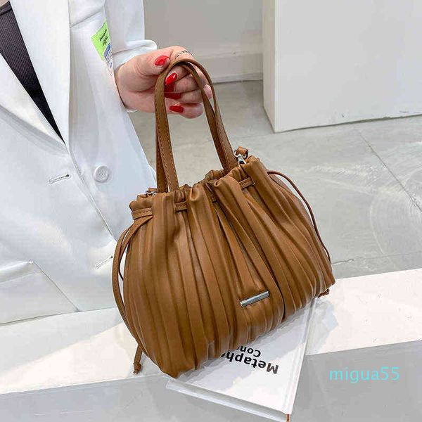 

shoulder bags tote brand crossbody for women pleated handbag and purse luxury design bucket armpit