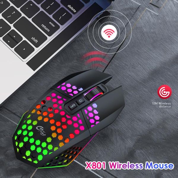 

lapcomputer ergonomic mice silent honeycomb shell wireless gaming mouse backlight computer gamer 1600dpi mice