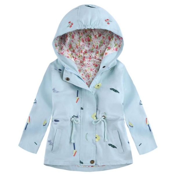 

coat girls spring autumn jakcets cherry pattern hoodies jacket for lovely baby kids clothes children clothing, Blue;gray