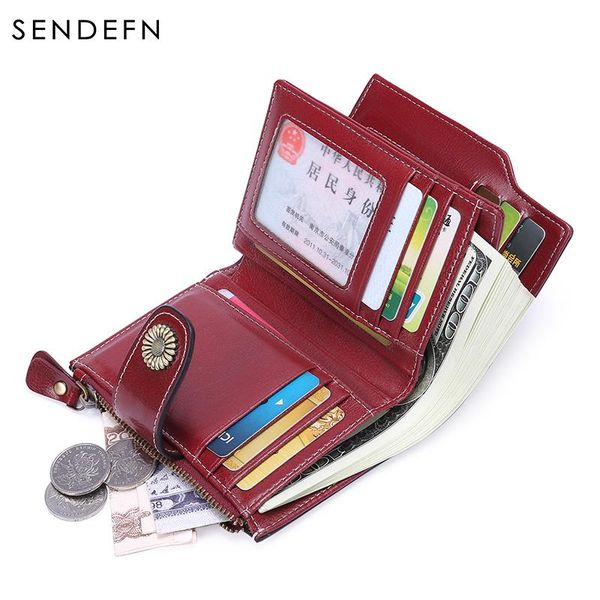 

wallets 2108 style split leather women wallet female coin purse small money ladies mini card holder hasp, Red;black