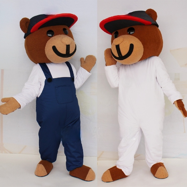 

mascot costumes halloween easter cartoon doll costumes bear people wear walking plush dolls puppets and custom bear mascots, Red;yellow