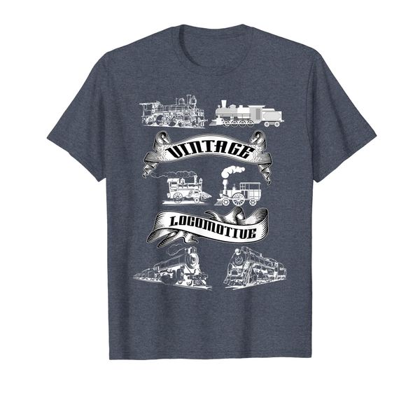 

vintage locomotive t-shirt steam engine train retro, White;black