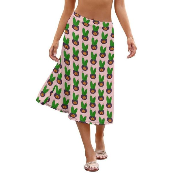 

skirts cactus skirt party ladies printed spandex simple midi, Black