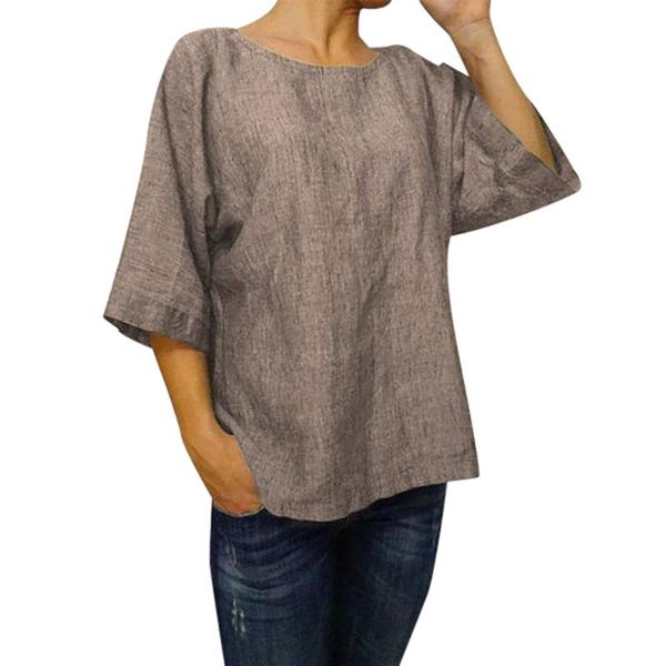 

women's blouses & shirts plus size blouse women elegant casual loose solid half sleeve summer ladies tunic comfort, White