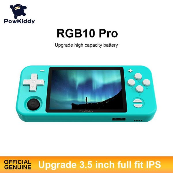 

powkiddy rgb10pro open source system handheld game console rk3326 chip 3.5 "full fit ips screen 3500mah 3d rocker retro game