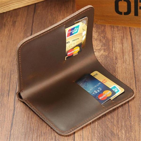 

vertical section cross section pu leather wallet short horse leather men and women bag handmade vintage simple wallet, Red;black