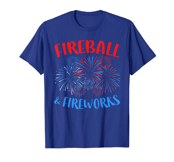 

Fireball And Fireworks T-Shirt 4th of July Gift Shirt, White;black