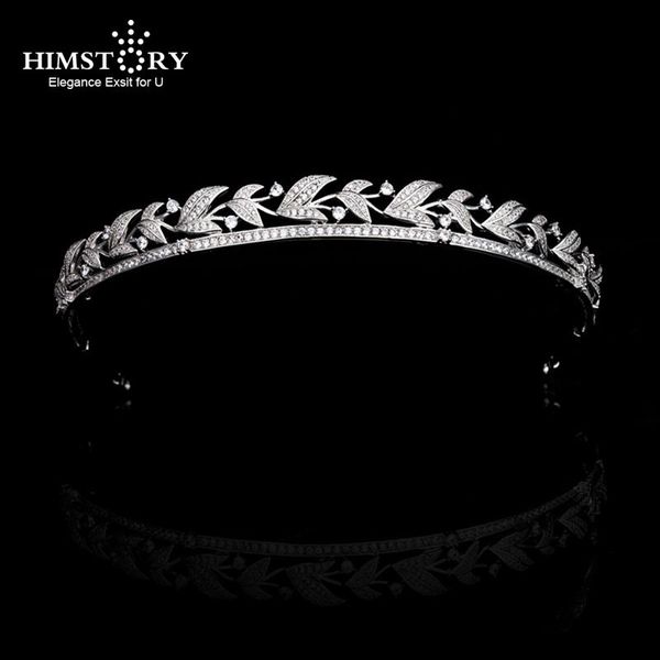 

hair clips & barrettes himstory glittering wedding accessories bride princess crystal 3a cz headband fashion simple engagement tiaras, Golden;silver