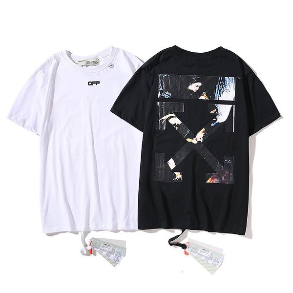 

trendy brand 2021 summer new men's pure cotton virgin angel arrow print t-shirt short sleeve, White;black