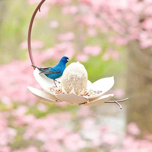 

other bird supplies flower design feeder outdoor metal garden art hummingbird feeders hanging white lotus decoration