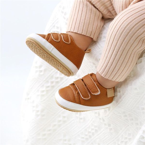 

0-18m 2021 kids sneakers infants leather shoes spring baby boys girls fashion fasteners decoration summer sneaker casual