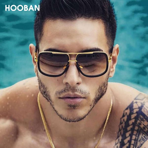 

hooban vintage oversized sunglasses men square driving for women retro luxury sun glasses shade uv400, White;black
