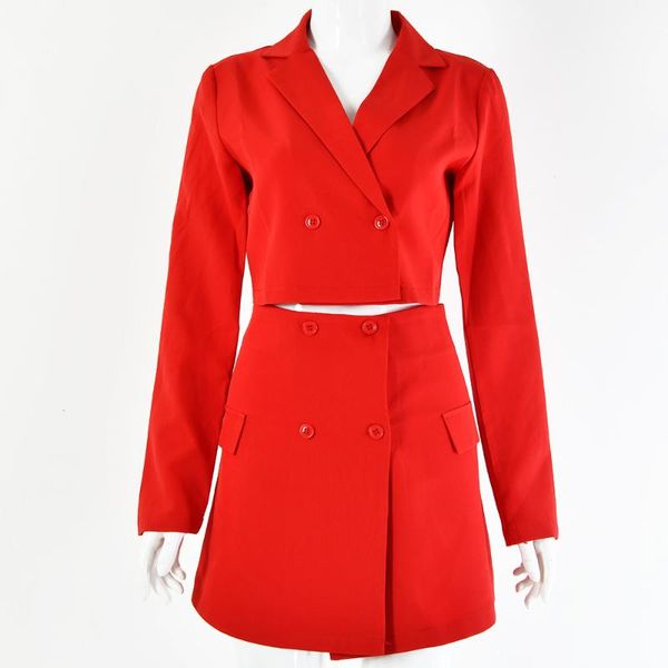 

two piece dress fashion temperament slim style short skirt suit, White