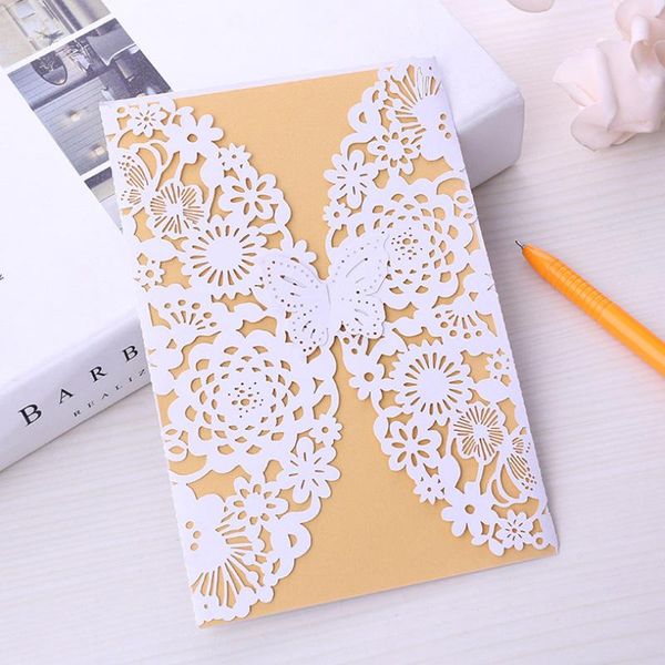 

greeting cards 50pcs laser cut wedding invitation card diy