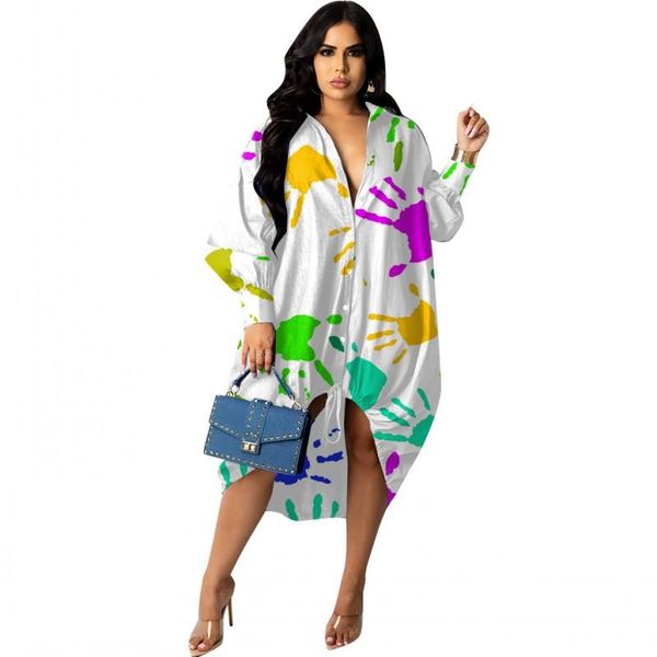 

ethnic clothing autumn palm print african dresses for women africa design bazin long sleeve dashiki midi dress, Red
