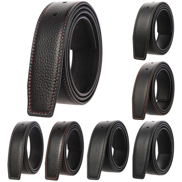 

belts men's belt cowhide buckle no men male genuine leather with holes 3.4cm ly134-3211, Black;brown