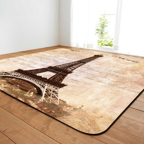 

carpets demissir vintage 3d eiffel tower nostalgic rectangle large living room carpet tapetes mat alfombra floor rug teppich