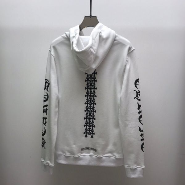

hoodies autumn winter ch crowe hoodie jacket men's pullover cross sanskrit letter print loose 20, Black