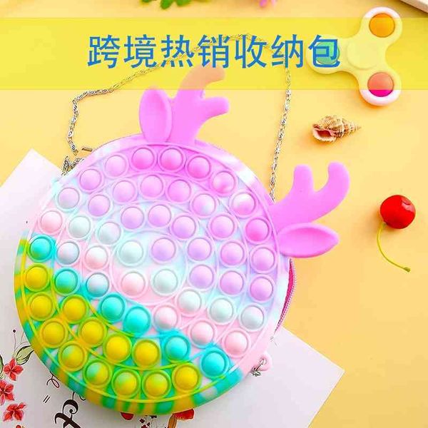 

selling silicone decompression puzzle bubble music messenger rat killing pioneer trend shopping women's bag