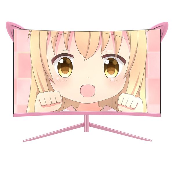 

pc computer monitor 24 /27 inch samsung pink cat ear 1k fhd 75hz