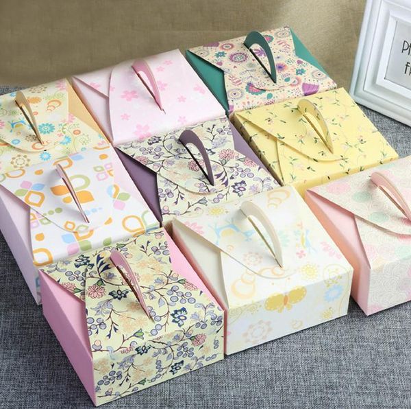 

gift wrap mooncake packaging box with handle cake cookie hand sn3399