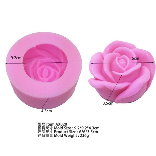 

craft tools candle silicone mold 3d rose flower shape soap mould diy form #xj0002