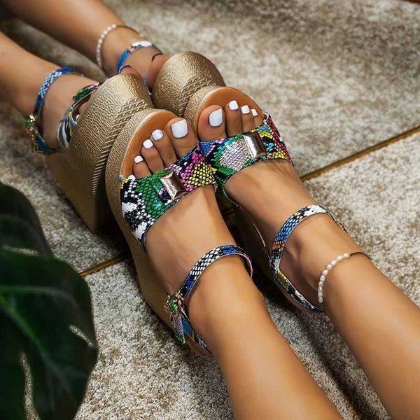 

summer beach boho floral wedge sandals women ankle strap platform gladiator shoes woman high heels sandalias mujer 2021 y0721, Black