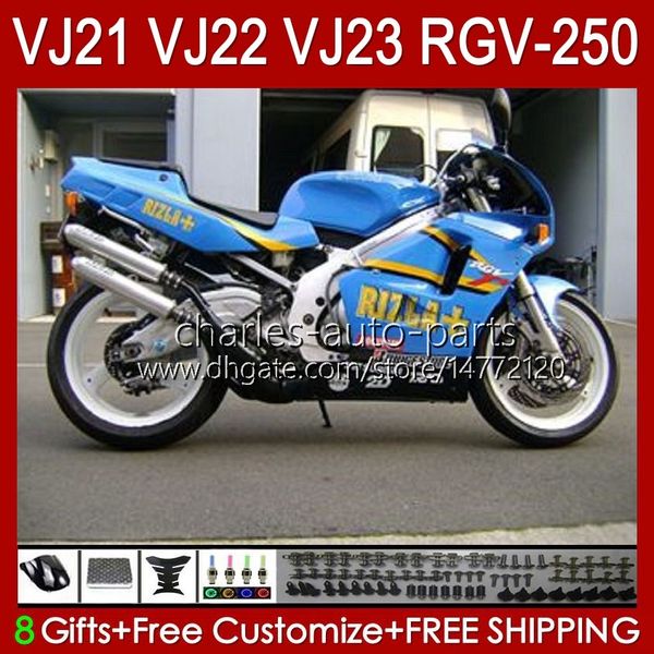 Тело для Suzuki Blue Glossy RGVT RGV 250cc 250 CC RGV250 SAPC VJ22 RVG250 VJ 22 20HC.79 RGV-250 Панель 90 91 92 93 94 95 96 RGVT-250 1990 1991 1992 1993 1993 1995 1996