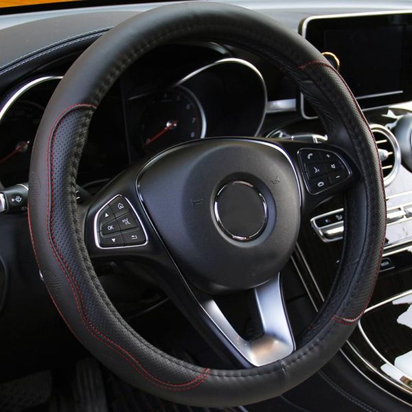 

steering wheel covers pu leather car-styling cover good grip car accessories 15" 37-38cm anti slip breathable universal auto accessorie