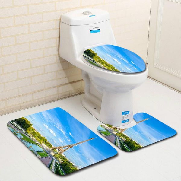 

bath mats landscape building pattern floor mat in the bathroom set products rug