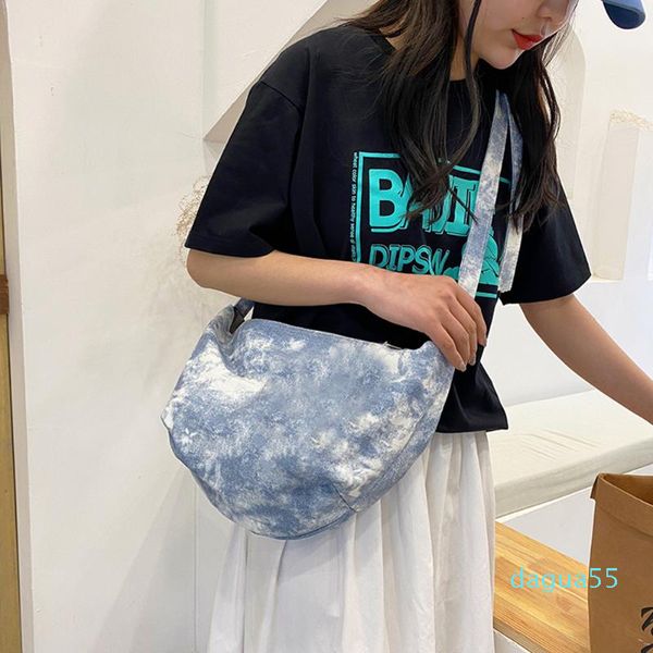 

casual women canvas tie-dye shoulder crossbody messenger bag fashion ladies large capacity handbags cross body