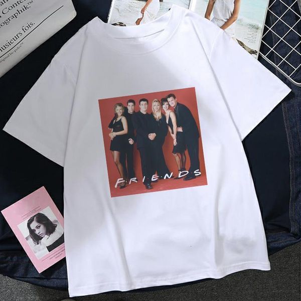 

vogue friend tv show t shirt women harajuku cartoon streetwear tshirt summer clothes t-shirt print girls tee, White