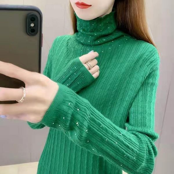 

women's sweaters row 2, no. 7 middle] real shooting of ultra-fine wool pile collar solid color bright bead bottomed shirt [1088] 57, White;black