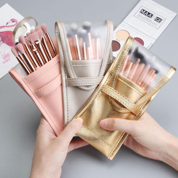 

eyelash curler 1pc empty makeup brushes case portable holder organizer pouch pocket cosmetic beauty brush bag storage tools