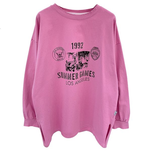 

2021 sweet pink vintage letter printing sweatshirt women casual oversized thin pullovers autumn plus size fashion teens clothes ynot, Black
