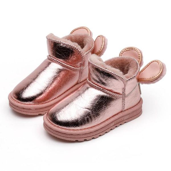 

girls boots kids 2021 winter popular children' sport shoes korean-style casual sneakers boy' snow boots plush warm ankle, Black;grey