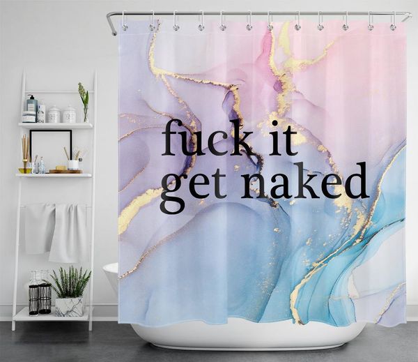 

shower curtains get naked curtain funny words marble texture modern abstract waterproof polyester fabric bathroom decor with hooks