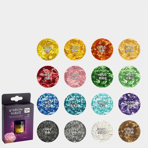 

baking & pastry tools gold foil edible paper for fondant cake decoration,wedding decoration 2g cookie ,bakeware 16color