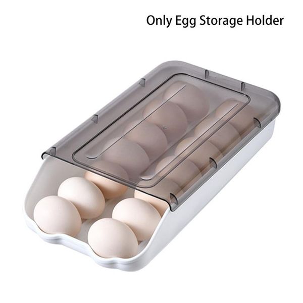 

storage bottles & jars for refrigerator box stackable holder kitchen organizer space saving with lid portable auto scrolling durable tray