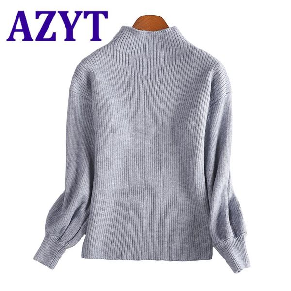 

women's sweaters azyt 2021 autumn winter solid turtleneck sweater women loose knitted jumpers casual warm pullovers, White;black