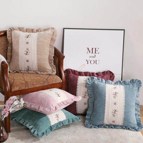 

cushion/decorative pillow soft velvet cushion cover embroidery pillowcase square case cojines decor sofa throw pillows room home