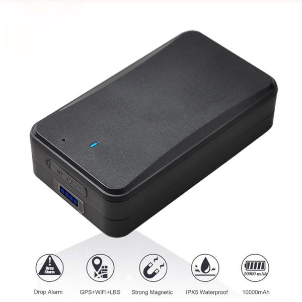 

anti-lost alarm at4 magnetic gps tracker anti-theft gsm waterproof ip65 asset locator with 10000mah real-time tracking app for google map