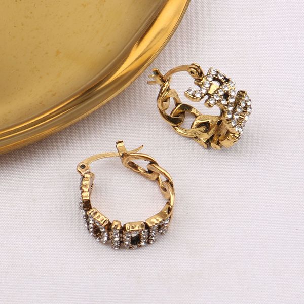 

2021 new medieval personalized old ring chain small earrings fashion temperament earrings women, Silver