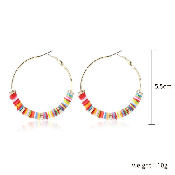 

hoop & huggie unusual multicolor earrings for women fashion female girls jewelry polymer clay korean cute gifts, Golden;silver