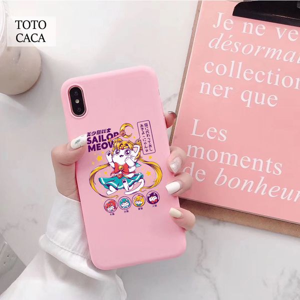 

sailor meow anime sailor moon cat soft phone case for iphone x xr xs max 6s 6 7 8 plus se 2020 soft back cover for iphone