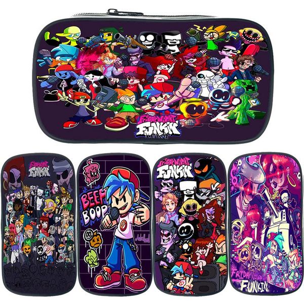 

cosmetic bags & cases children friday night funkin pencil case students pen bag girls makeup cartoon box kid stationery boys pencilcase