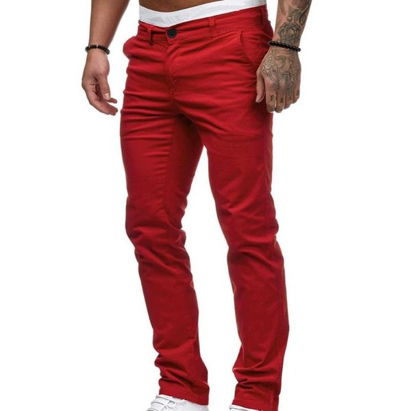 

men's pants pencil men trousers joggers sports travel office men's casual straight slim fit long sweatpants, Black