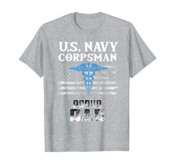 

u.s. navy corpsman proud dad awesome father's day gift, White;black