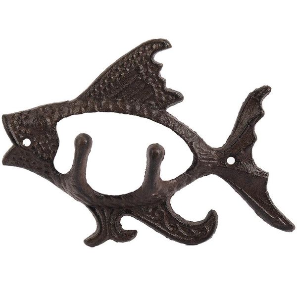 

hooks & rails fish with two ocean series cast iron wall hook mount towel hanger for hat, key, coats