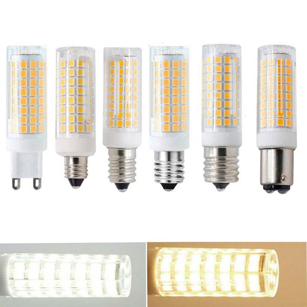 Mini Dimmable 102 LEDs Bulbos de milho Ba15D E11 E12 E14 E17 G4 G4 G4 LEDs Luzes 9W Substituir 80W Lâmpadas de Halogéneo AC 220V 110V para Casa Casa Branca